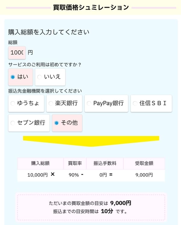 キャリアマネーの換金率
